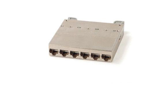 Кассета PPTR-CSS-1-6хRJ45-C6A-SH-STL (для медн. претерм. решений) 6 экран. портов RJ45 кат. 6a Hyperline 235662