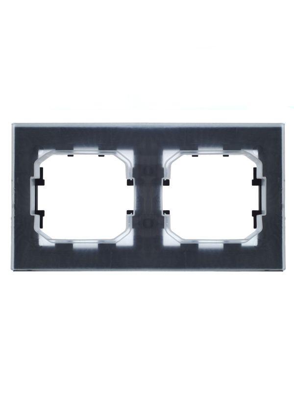Рамка 2-м IP44 BRITE РУ-2-БрЧ-44 черн. IEK BR-M22-44-K02