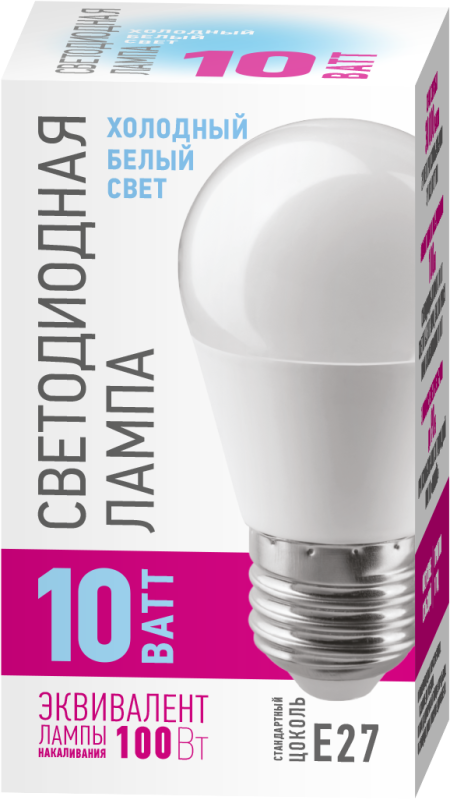 Лампа светодиодная 90 114 OLL-G45-10-230-6.5K-E27-PROMO 10Вт шар 6500К E27 220-240В ОНЛАЙТ 90114