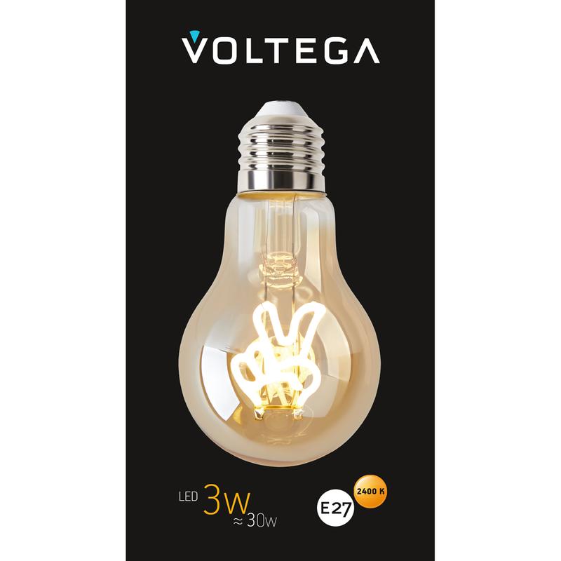 Лампа светодиодная филаментная Loft 271 A60 3Вт 2400К E27 Voltega 8584