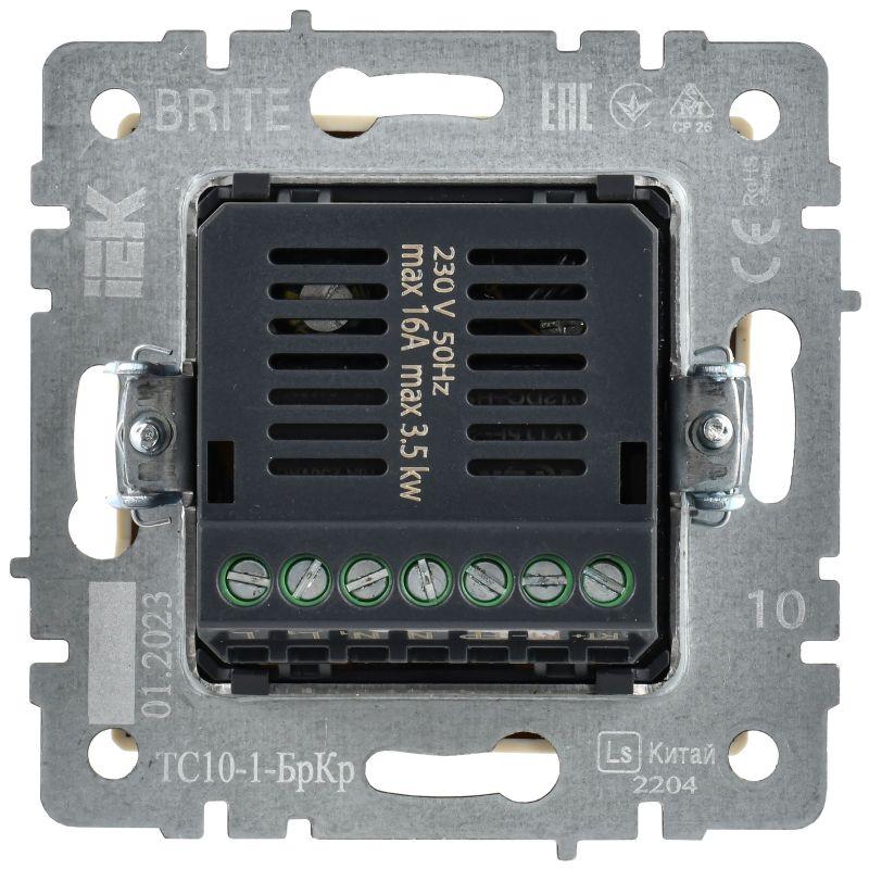 Термостат электронный с индик. BRITE СП IP20 ТС10-1-БрКр механизм беж. IEK BR-RT11-K10