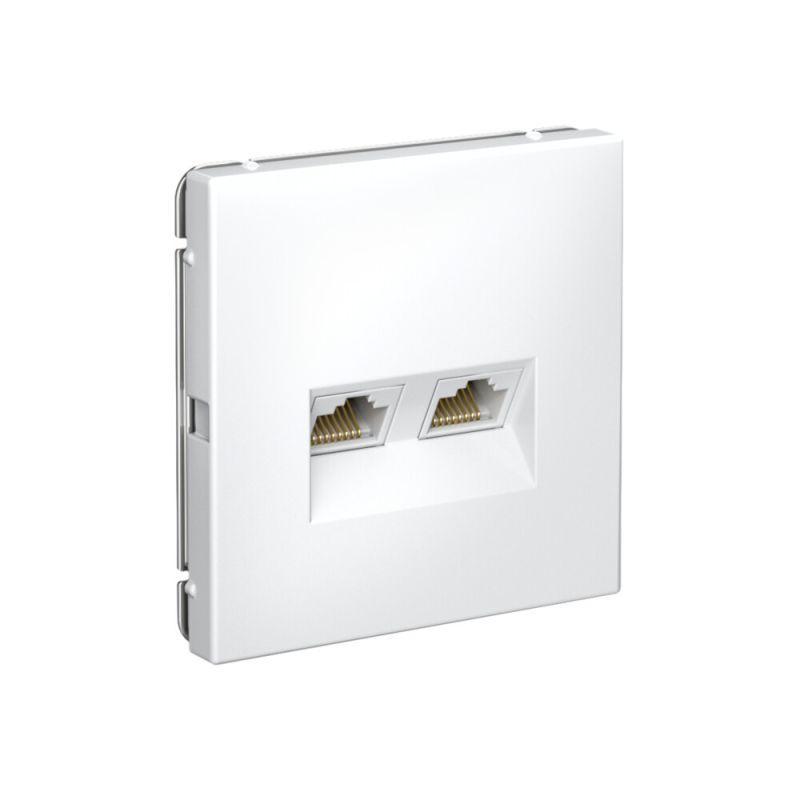 Розетка компьютерная 2-м ArtGallery 2хRJ45 кат.6A механизм бел. SE GAL000188