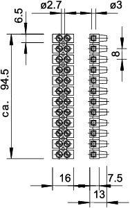 Колодка клеммная винтовая 72 VDE 12х8х2.5мм полиамид OBO 2055929