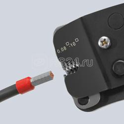 Пресс-клещи для контактных гильз квадратный обжим самонастраивающиеся с торцевой установкой кол-во гнезд: 1 гильзы Knipex KN-975309