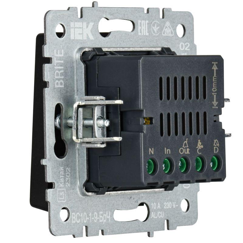 Кнопка звонка BRITE 10А ВС10-1-9-БрЧ для отелей с индик. механизм черн. IEK BR-V14-2-10-K02
