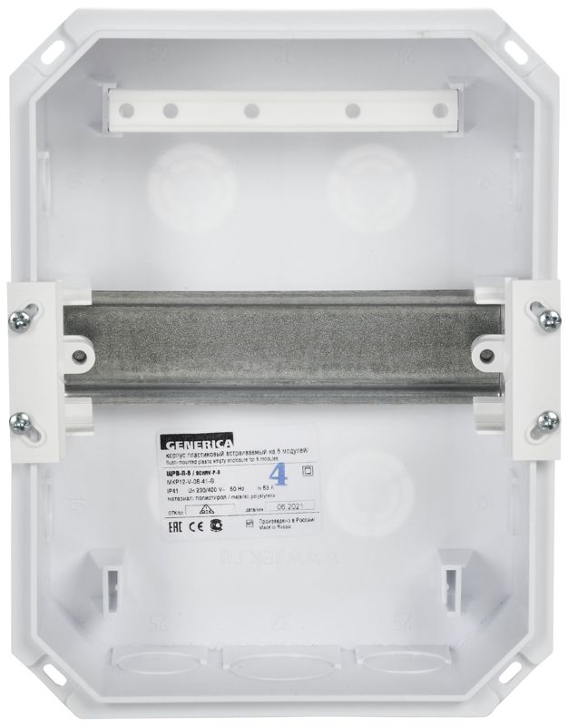 Бокс ЩРВ-П-6 мод. встраив. пластик IP41 GENERICA MKP12-V-06-41-G