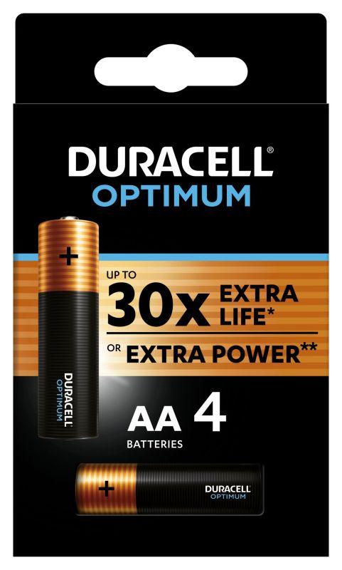 Элемент питания алкалиновый AA/LR6 1.5В LR6-4BL Optimum 5014061 (блист.4шт) Duracell Б0056020