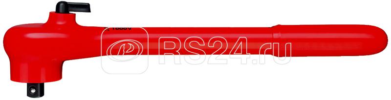 Рукоятка трещоточная VDE 1000В DR 1/2дюйм с флажковым переключателем L-265мм диэлектрическая Knipex KN-9841