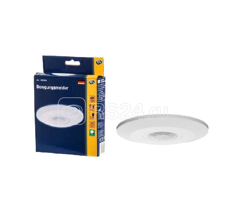 Датчик движения тонкий 360град. 2000Вт 6м бел. REV 28509 0