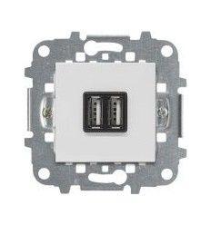 Розетка USB 2мод. Zenit 2х750мА/1х1500мА механизм бел. ABB 2CLA228500N1101