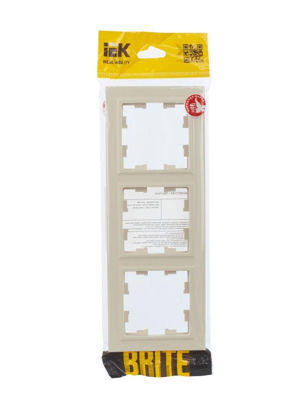 Рамка 3-м BRITE РУ-3-БрКр беж. IEK BR-M32-K10