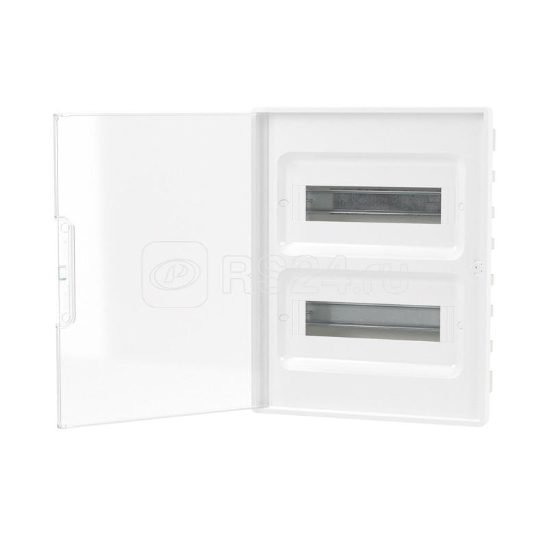 Щиток 24 мод встраиваемый FRAME с прозр. дверцей с 4 шинами PEN (2шт на 8 отв. и 2шт на 6 отв.) бел. DKC F24B1WT