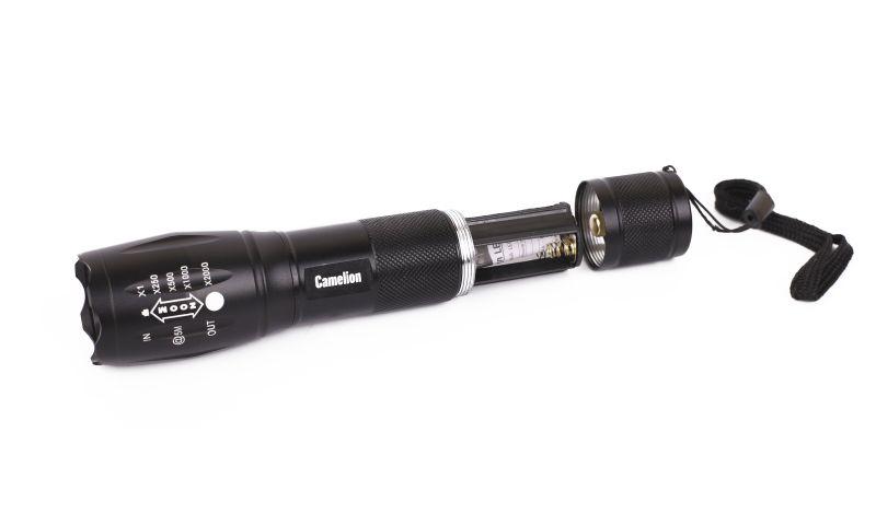 Фонарь LED51530 LED XML-T6 ZOOM 5 режимов 3хLR03 алюм. черн. (открывающ. блист.) Camelion 14536