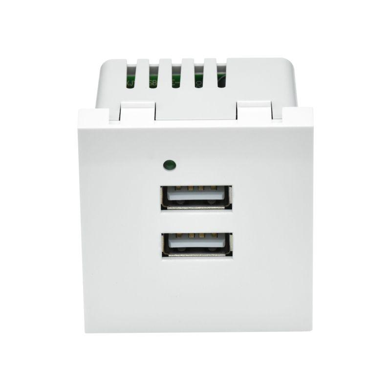 Розетка 2мод. USB A+A 4.2А РКЮ-23-40-П бел. PRIMER IEK PR-KK40D-RU-0-2-AA-K01