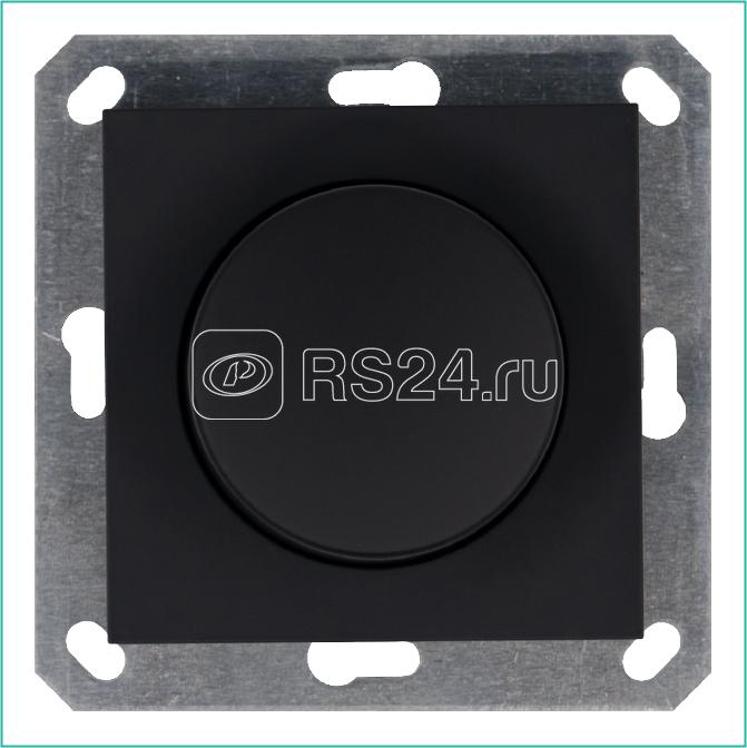 Светорегулятор поворотно-нажимной (диммер) LED 30-400Вт 1gang 2way механизм черн. матов. soft touch Jasmart G4012PB