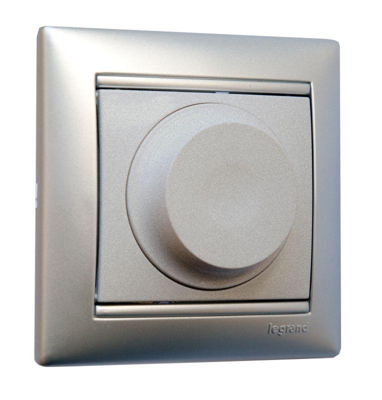 Светорегулятор поворотный универсальный Valena Classic 2-проводный 5-300Вт алюм. Leg 770263