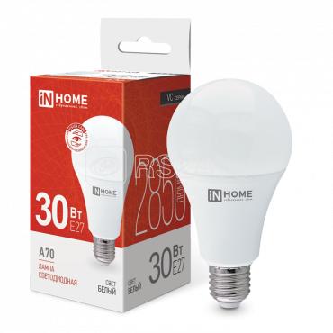 Лампа светодиодная LED-A70-VC 30Вт грушевидная 4000К нейтр. бел. E27 2850лм 230В IN HOME 4690612024141