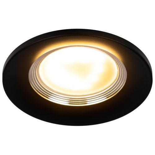 Светильник алюминиевый KL107 BK/SL MR16 GU5.3 встраив. черн. серебро Эра Б0061098