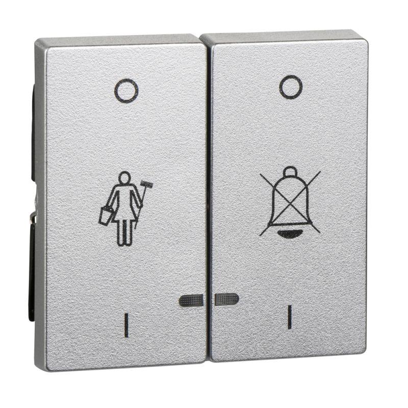 Клавиша 2-м Merten "переч. звонок" "горн" для свет. инд. алюм. SchE MTN3429-0460