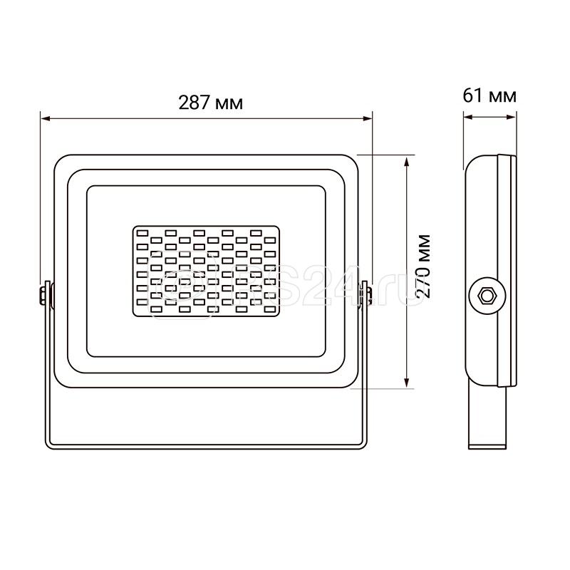 Прожектор светодиодный PFL-SC 100Вт 6500К IP65 190-260В ДО закален. матов. стекло Pro JazzWay 5001428