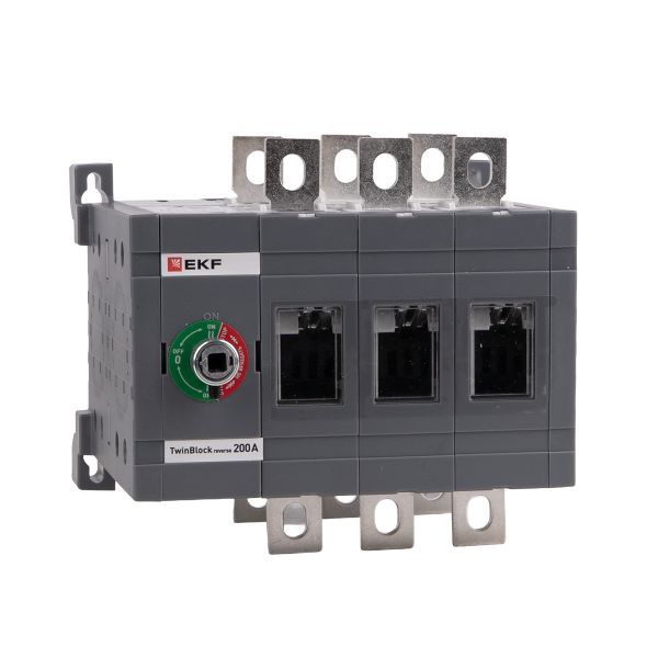 Рубильник 3п 200А реверсивный без рукоятки управления TwinBlock EKF tb-s-200-3p-rev