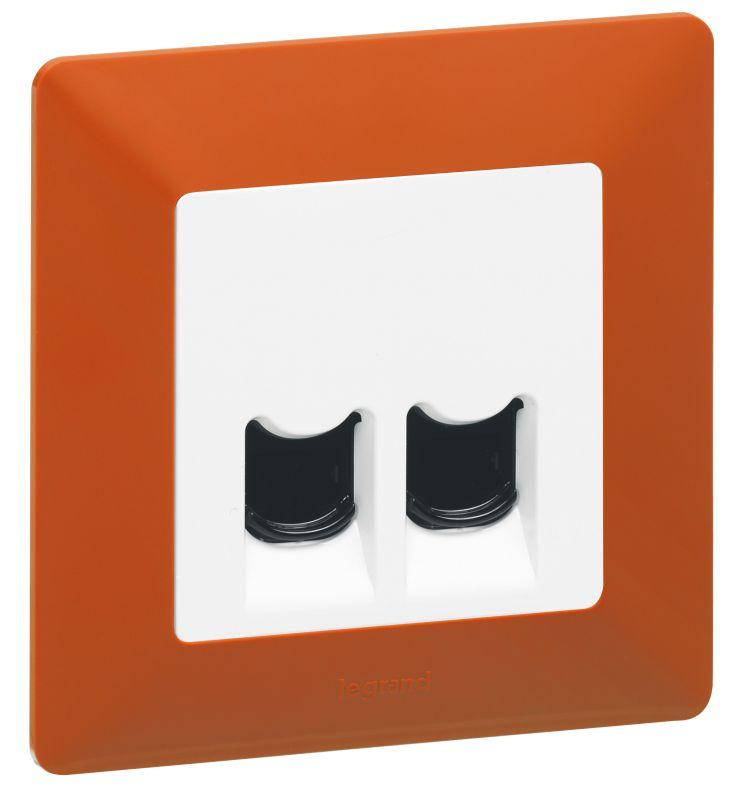 Панель лицевая Valena Life для 2-м телефонных/информационных розеток бел. Leg 755420