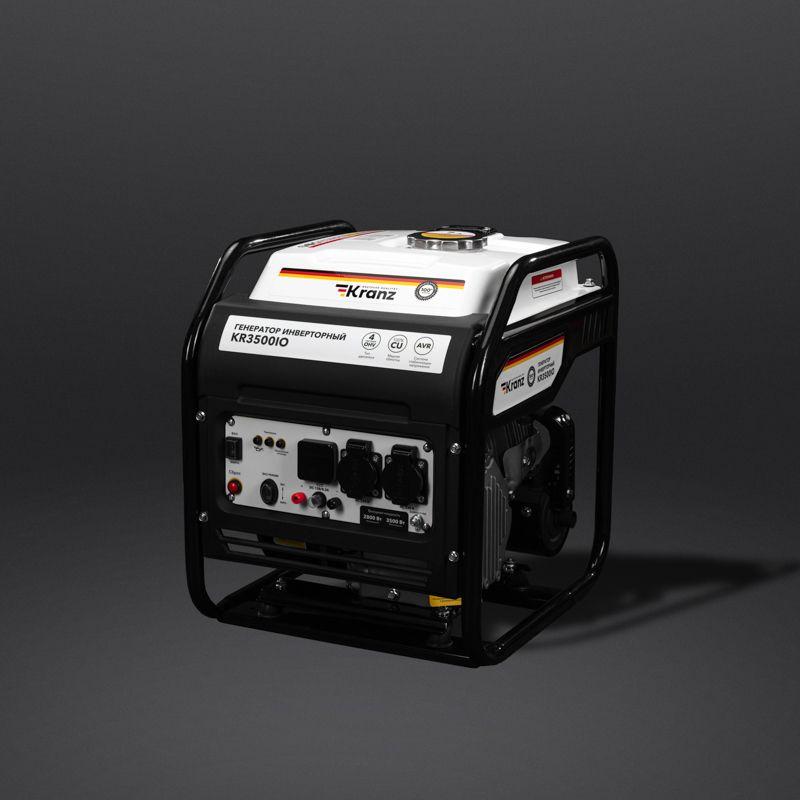 Генератор инверторный KR3500IO 3.5кВт 230В 7л открытый корпус ручной старт KRANZ KR-16-1143