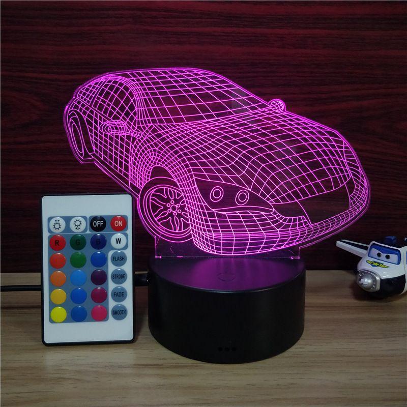 Светильник светодиодный настольный NL-403 "Машинка" 3Вт RGB USB ночник фиолет. Camelion 14561