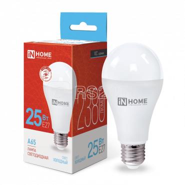 Лампа светодиодная LED-A65-VC 25Вт грушевидная 6500К холод. бел. E27 2380лм 230В IN HOME 4690612024103