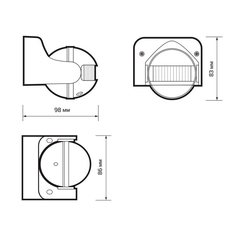 Датчик движения PMS-IR 009 1200Вт 180град. 12м IP44 WH JazzWay 5012912
