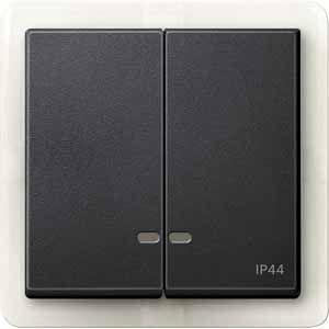 Клавиша 2-м Merten с окошком для свет. инд. IP44 антрацит SchE MTN3424-0414