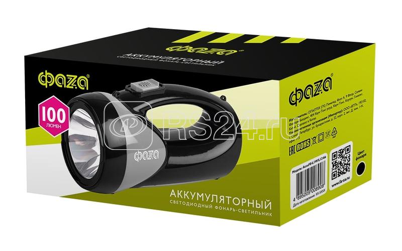 Фонарь аккумуляторный универсальный AccuF8-L1W/L12-gn 1Вт 100лм + боков. панель 12х0.5Вт 110лм аккум. 0.9А.ч ЗУ: 220В/12В IP20 зел. ФАZА 5008922