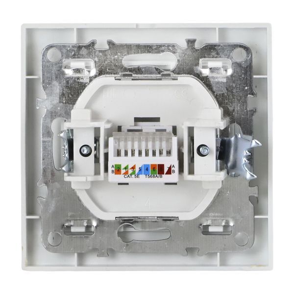 Розетка компьютерная 1-м СП Минск RJ45 бел. Basic EKF ERK01-035-10