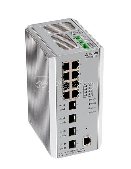 Коммутатор Ethernet 8 портов 10/100/1000BASE-T (PoE/PoE+) 4 порта 100BASE-FX/1000BASE-X (SFP) L2 ELTEX MES3510P