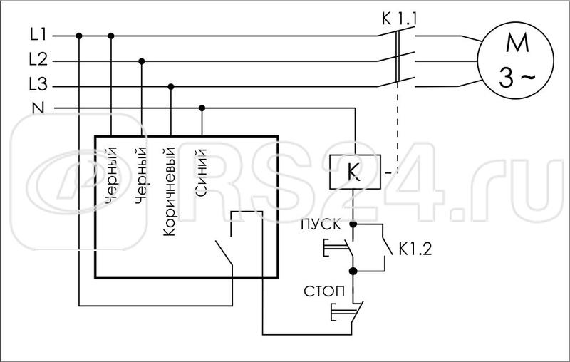 Реле контроля наличия и чередования фаз CKF (монтаж на плоскость; 3х400/230+N 8А 1Z IP65) F&F EA04.002.001