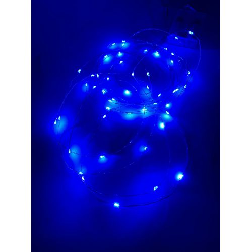 Гирлянда светодиодная "Нить" 5м 50LED син. свет АА ЭРА Б0047962