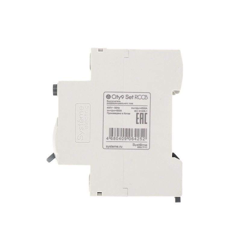 Выключатель дифференциального тока (УЗО) 4п 40А 30мА тип AC City9 Set 400В SE C9R36440