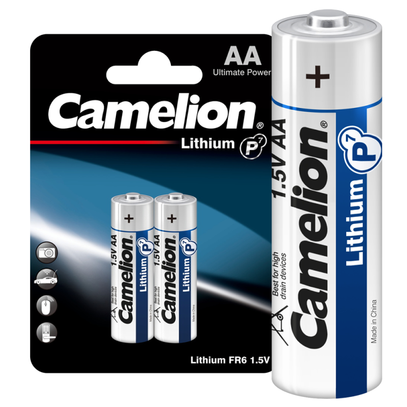 Элемент питания литиевый AA/FR6 1.5В Lithium FR6-BP2 BL2 (уп.2шт) Camelion 15241 Элемент питания литиевый AA/FR6 1.5В Lithium FR6-BP2 BL2 (уп.2шт) Camelion 15241