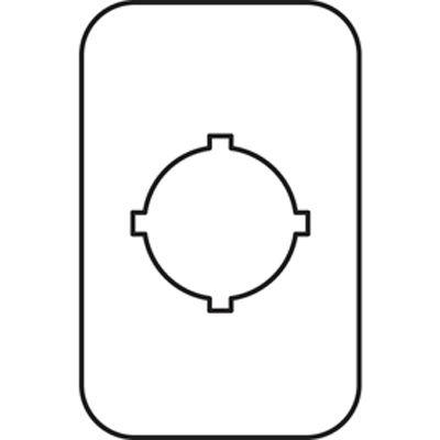 Шильдик MA6-1023 с надписью "Emergency Stop" пласт. 1 место желт. ABB 1SFA611930R1023