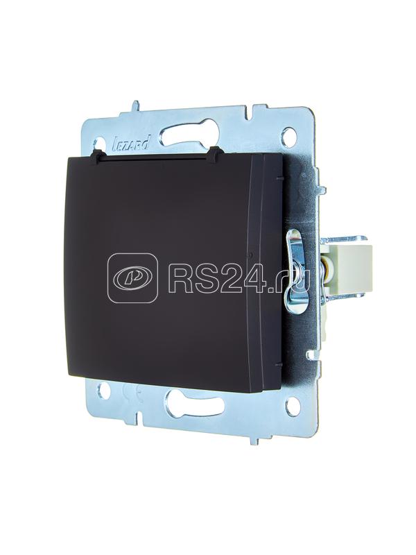 Розетка 1-м СП ASTI 16А IP20 с заземл. с крышкой термопласт механизм черн. бархат. LEZARD 7081-4288-123В