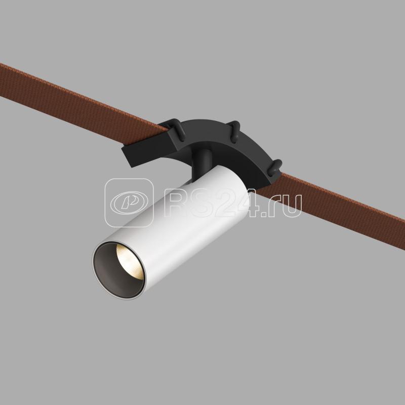 Светильник для трека-ремня Belty Spot 7Вт 3000К IP20 48В DC 35х126.5мм RA90 30град. поворотн. со светодиодом алюм. бел. с черн. DENKIRS 760246