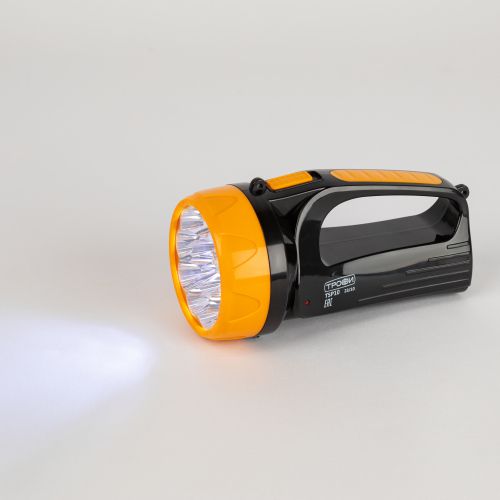 Фонарь-прожектор аккумуляторный TSP10 15LED 2 режима 4В 1.5А.ч ЗУ 220В (картон. упак.) Трофи Б0016537