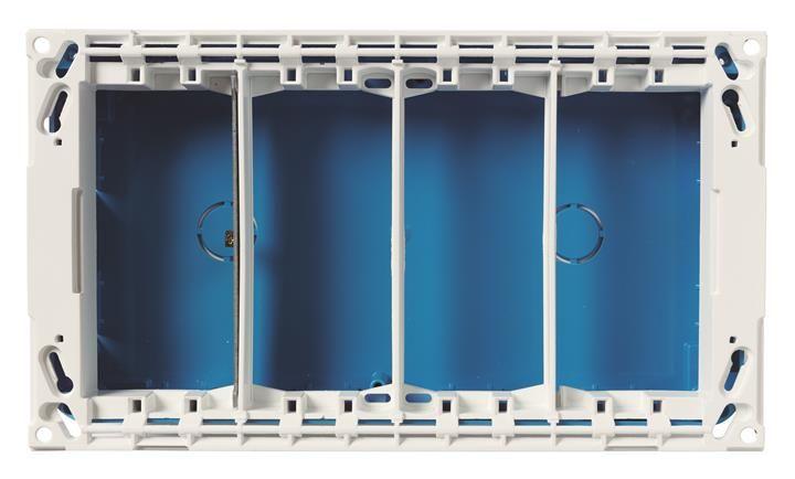 Бокс для рабочего места скрыт. монтажа на 4 двойн. адаптера (4 вертик. ряда 16 мод.) ABB 2CLA109400T1001