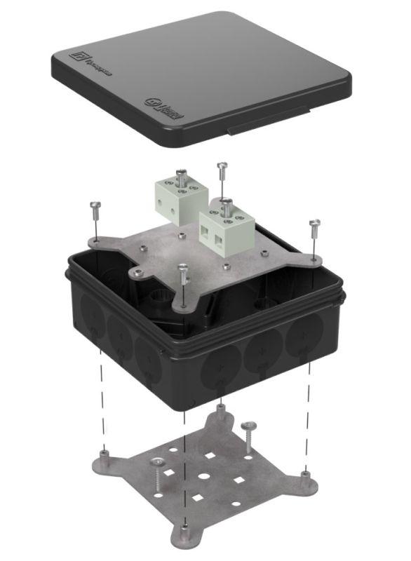 Коробка огнестойкая ОП 100х100х40мм Е15-Е120 двухкомпонентн. Промрукав 60-0303-9005-FR6.0-4