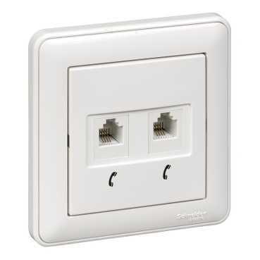 Розетка телефонная 2-м СП W59 RJ11 1А бел. SchE RSI-251TT-18(РСИ-251TT-18)