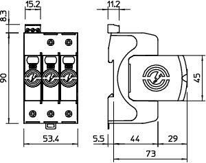 Устройство защиты от импульсных перенапр. УЗИП 385В SurgeController V20-3+FS-385 3 пол. OBO 5095303