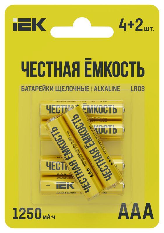 Элемент питания алкалиновый LR03/AAA ПРОМО (блист.4+2шт) IEK ABT-LR03-OP-L04-02 Элемент питания алкалиновый LR03/AAA ПРОМО (блист.4+2шт) IEK ABT-LR03-OP-L04-02
