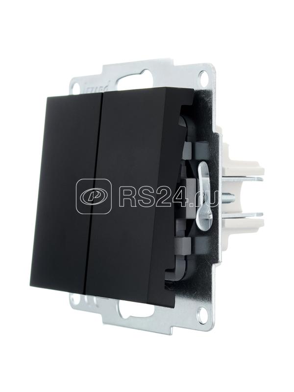 Выключатель 2-кл. СП Vesna механизм черн. бархат LEZARD 742-4288-101