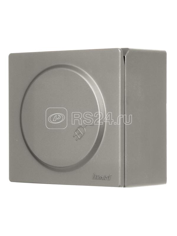 Розетка 1-мест. с заземл. с крышкой LETO ПБТ платина LEZARD 752-3500-123B