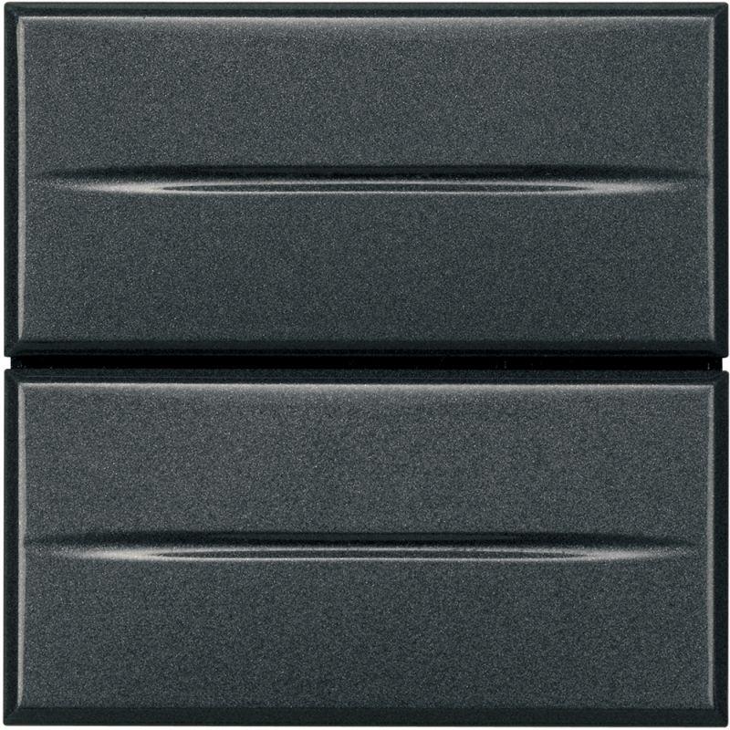 Кнопка двойная 1Р (NO) + 1Р (NO) 10А 250В 2мод. Axolute антрацит Leg BTC HS4036/2